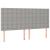 Tăblie de pat cu LED, gri deschis, 200x5x118/128 cm, textil GartenMobel Dekor