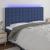 Tăblie de pat cu LED, albastru, 200x5x118/128 cm, textil GartenMobel Dekor