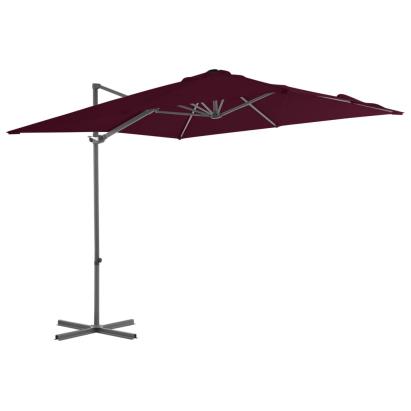 Umbrelă în consolă cu stâlp din aluminiu, bordo, 250x250 cm GartenMobel Dekor