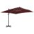 Umbrelă în consolă cu stâlp din aluminiu, bordo, 400x300 cm GartenMobel Dekor
