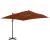 Umbrelă în consolă cu stâlp din aluminiu, cărămiziu, 300x300 cm GartenMobel Dekor