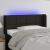 Tăblie de pat cu LED, negru, 83x16x78/88 cm, textil GartenMobel Dekor