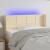 Tăblie de pat cu LED, crem, 93x16x78/88 cm, textil GartenMobel Dekor