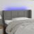 Tăblie de pat cu LED, gri închis, 103x16x78/88 cm, textil GartenMobel Dekor