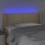 Tăblie de pat cu LED, crem, 103x16x78/88 cm, textil GartenMobel Dekor