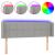 Tăblie de pat cu LED, gri deschis, 147x16x78/88 cm, textil GartenMobel Dekor