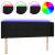 Tăblie de pat cu LED, negru, 147x16x78/88 cm, textil GartenMobel Dekor