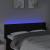 Tăblie de pat cu LED, negru, 147x16x78/88 cm, textil GartenMobel Dekor