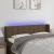 Tăblie de pat cu LED, maro închis, 147x16x78/88 cm, textil GartenMobel Dekor