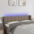 Tăblie de pat cu LED, gri taupe, 147x16x78/88 cm, textil GartenMobel Dekor