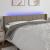 Tăblie de pat cu LED, gri taupe, 203x16x78/88 cm, textil GartenMobel Dekor