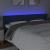 Tăblie de pat cu LED, albastru, 203x16x78/88 cm, textil GartenMobel Dekor