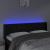 Tăblie de pat cu LED, negru, 147x16x78/88 cm, catifea GartenMobel Dekor