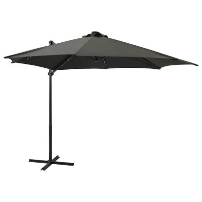 Umbrelă în consolă cu stâlp și LED-uri, antracit, 300 cm GartenMobel Dekor