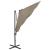 Umbrelă în consolă cu stâlp și LED-uri, taupe, 300 cm GartenMobel Dekor