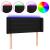 Tăblie de pat cu LED, negru, 83x16x78/88 cm, textil GartenMobel Dekor