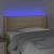 Tăblie de pat cu LED, crem, 83x16x78/88 cm, textil GartenMobel Dekor