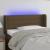 Tăblie de pat cu LED, maro închis, 93x16x78/88 cm, textil GartenMobel Dekor