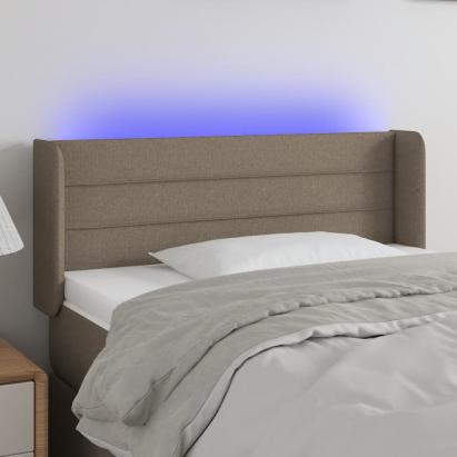 Tăblie de pat cu LED, gri taupe, 93x16x78/88 cm, textil GartenMobel Dekor