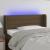 Tăblie de pat cu LED, maro închis, 103x16x78/88 cm, textil GartenMobel Dekor