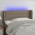 Tăblie de pat cu LED, gri taupe, 103x16x78/88 cm, textil GartenMobel Dekor