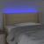 Tăblie de pat cu LED, crem, 103x16x78/88 cm, textil GartenMobel Dekor