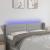 Tăblie de pat cu LED, gri deschis, 147x16x78/88 cm, textil GartenMobel Dekor