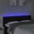 Tăblie de pat cu LED, negru, 147x16x78/88 cm, textil GartenMobel Dekor