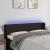 Tăblie de pat cu LED, negru, 147x16x78/88 cm, textil GartenMobel Dekor