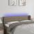 Tăblie de pat cu LED, gri taupe, 147x16x78/88 cm, textil GartenMobel Dekor