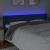 Tăblie de pat cu LED, albastru, 203x16x78/88 cm, textil GartenMobel Dekor