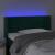 Tăblie de pat cu LED, verde închis, 93x16x78/88 cm, catifea GartenMobel Dekor