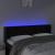 Tăblie de pat cu LED, negru, 147x16x78/88 cm, catifea GartenMobel Dekor