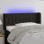 Tăblie de pat cu LED, negru, 93x16x78/88 cm, textil GartenMobel Dekor