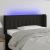 Tăblie de pat cu LED, negru, 103x16x78/88 cm, textil GartenMobel Dekor