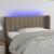Tăblie de pat cu LED, gri taupe, 103x16x78/88 cm, textil GartenMobel Dekor