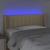 Tăblie de pat cu LED, crem, 103x16x78/88 cm, textil GartenMobel Dekor