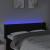 Tăblie de pat cu LED, negru, 147x16x78/88 cm, textil GartenMobel Dekor