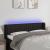 Tăblie de pat cu LED, negru, 147x16x78/88 cm, textil GartenMobel Dekor