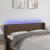 Tăblie de pat cu LED, maro închis, 147x16x78/88 cm, textil GartenMobel Dekor