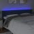 Tăblie de pat cu LED, albastru, 163x16x78/88 cm, textil GartenMobel Dekor