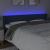 Tăblie de pat cu LED, albastru, 183x16x78/88 cm, textil GartenMobel Dekor