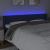 Tăblie de pat cu LED, albastru, 203x16x78/88 cm, textil GartenMobel Dekor