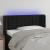 Tăblie de pat cu LED, negru, 103x16x78/88 cm, catifea GartenMobel Dekor