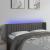 Tăblie de pat cu LED, gri închis, 147x16x78/88 cm, catifea GartenMobel Dekor
