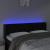 Tăblie de pat cu LED, negru, 147x16x78/88 cm, catifea GartenMobel Dekor