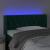 Tăblie de pat cu LED, verde închis, 103x16x78/88 cm, catifea GartenMobel Dekor