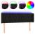 Tăblie de pat cu LED, negru, 147x16x78/88 cm, catifea GartenMobel Dekor