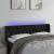 Tăblie de pat cu LED, negru, 147x16x78/88 cm, catifea GartenMobel Dekor
