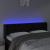 Tăblie de pat cu LED, negru, 147x16x78/88 cm, catifea GartenMobel Dekor